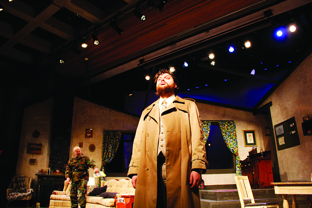 A student on stage during an HCC mainstage production